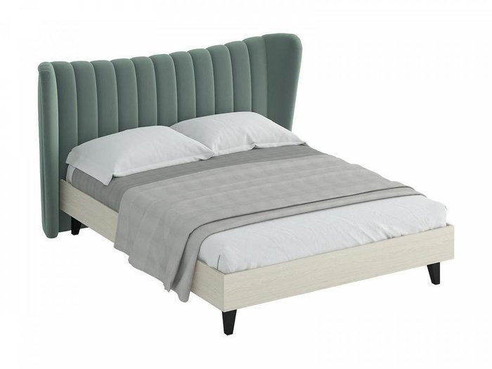 Кровать Queen Agata с изголовьям серо-зеленого цвета 160х200