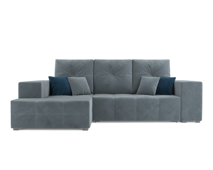 Угловой диван-кровать Монреаль серо-синего цвета левый угол - купить Угловые диваны по цене 39990.0