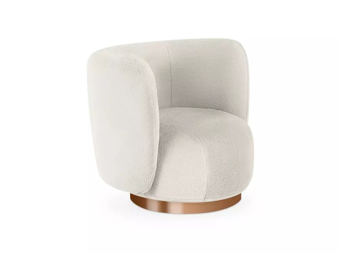 Кресло Lucca белого цвета с коричневым основанием 