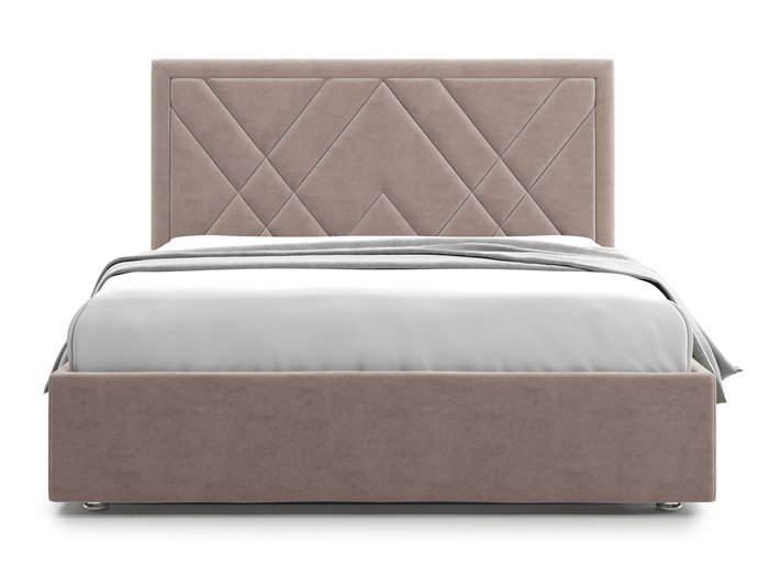 Кровать Premium Milana 2 160х200 коричнево-бежевого цвета с подъемным механизмом - купить Кровати для спальни по цене 73400.0