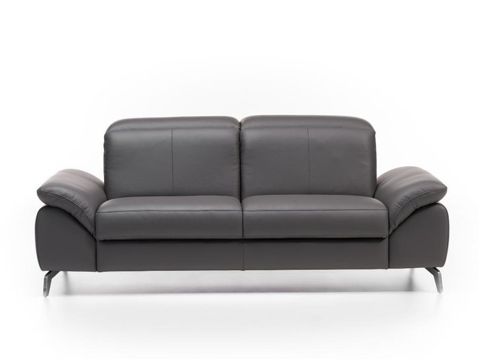 Прямой кожаный диван Logan черного цвета
