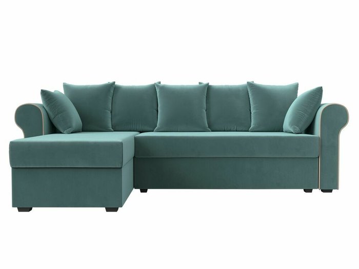 Угловой диван-кровать Рейн бирюзового цвета левый угол - купить Угловые диваны по цене 36999.0