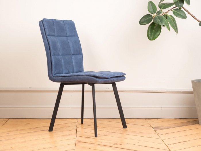 Стул Taurus синего цвета с черными ножками - купить Обеденные стулья по цене 8590.0
