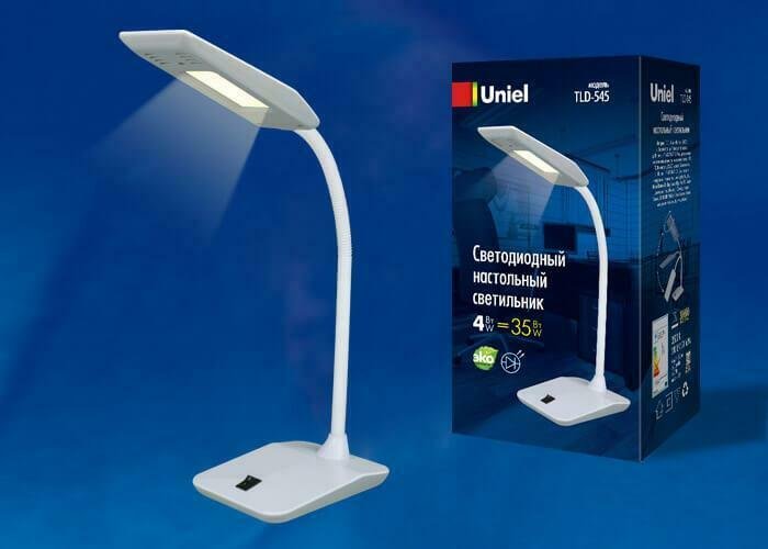 Настольная лампа (UL-00002232) Uniel TLD-545 Grey-White/LED/350Lm/3500K - купить Рабочие лампы по цене 932.0