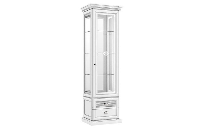 Шкаф-витрина правый Изотта белого цвета - купить Шкафы витринные по цене 65890.0