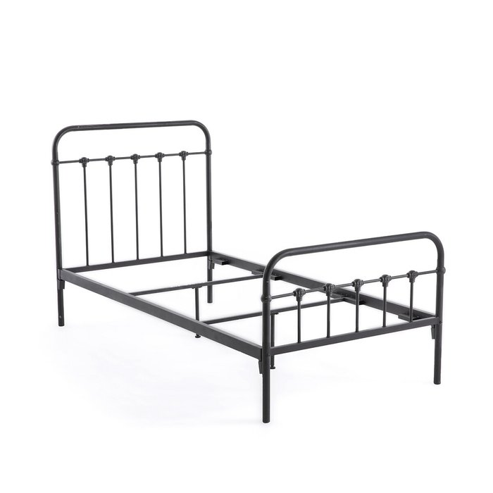 Металлическая кровать Asper 90x190 черного цвета - лучшие Одноярусные кроватки в INMYROOM
