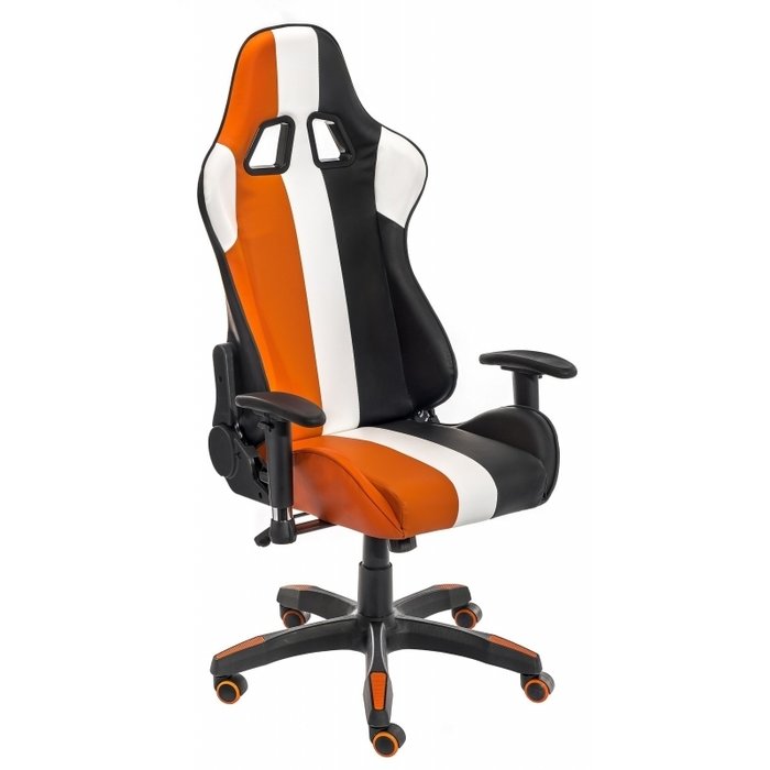Компьютерное кресло Line бело-оранжево-черного цвета