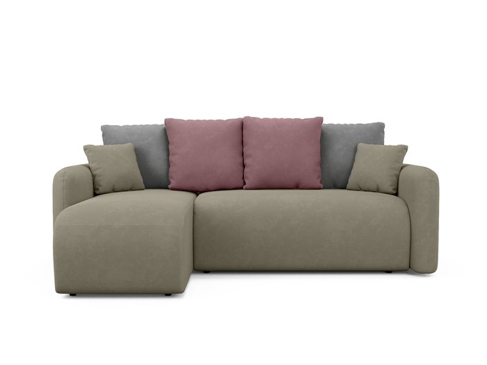 Угловой диван-кровать левый Arti бежево-коричневого цвета