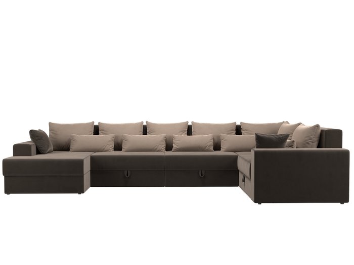 Угловой диван-кровать Мэдисон бежево-коричневого цвета - купить Угловые диваны по цене 93300.0