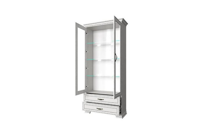 Шкаф с витриной Tiffany бежевого цвета - купить Шкафы витринные по цене 34999.0 Шкаф с витриной Tiffany бежевого цвета - купить Шкафы витринные по цене 34999.0
