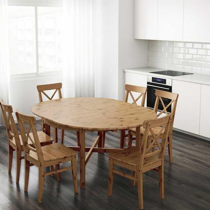 Раскладной обеденный стол Leksvik бежевого цвета - купить Обеденные столы по цене 49990.0