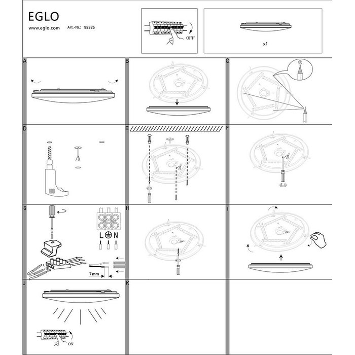Светильник потолочный Eglo Nieves 98325 - купить Потолочные светильники по цене 5890.0