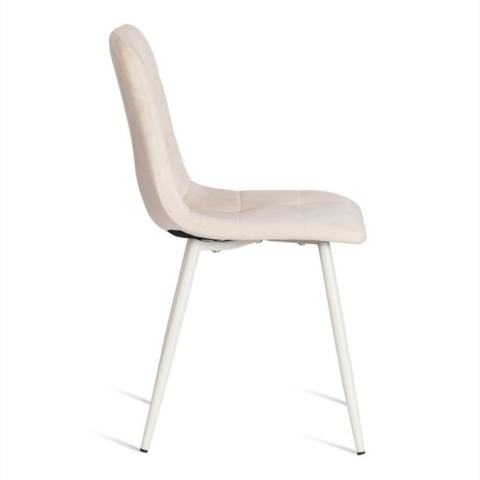 Стул Chilly бежевого цвета с белыми ножками - купить Обеденные стулья по цене 3810.0