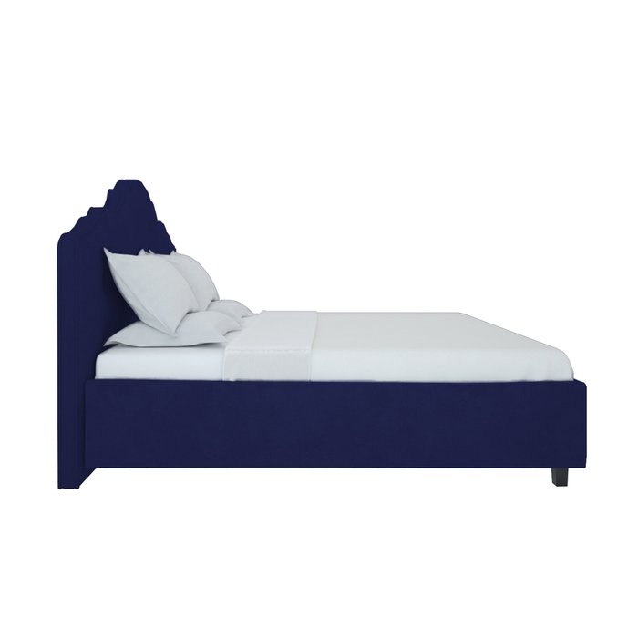 Кровать "Palace" Велюр синего цвета 140x200 - лучшие Кровати для спальни в INMYROOM