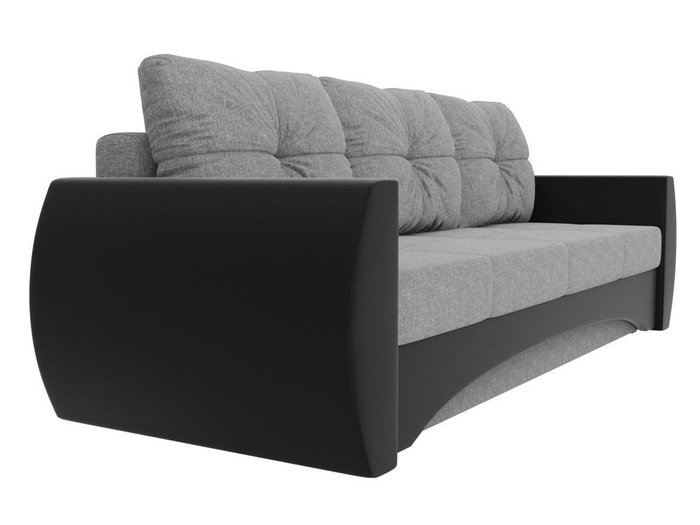 Прямой диван-кровать Сатурн серо-черного цвета (ткань/экокожа) - лучшие Прямые диваны в INMYROOM