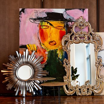 Настенное зеркало Монпелье с золотой патиной - лучшие Настенные зеркала в INMYROOM