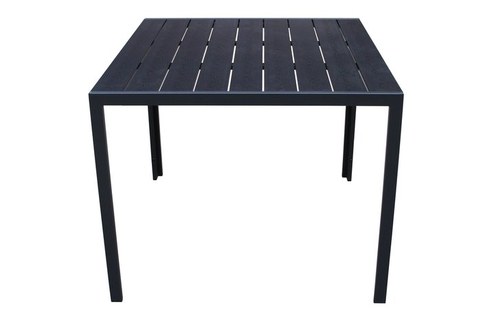 Стол квадратный из алюминия и полимера черного цвета - лучшие Садовые столы в INMYROOM