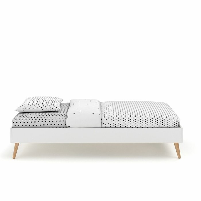 Кровать Jimi 90x190 белого цвета без подъемного механизма - лучшие Кровати для спальни в INMYROOM