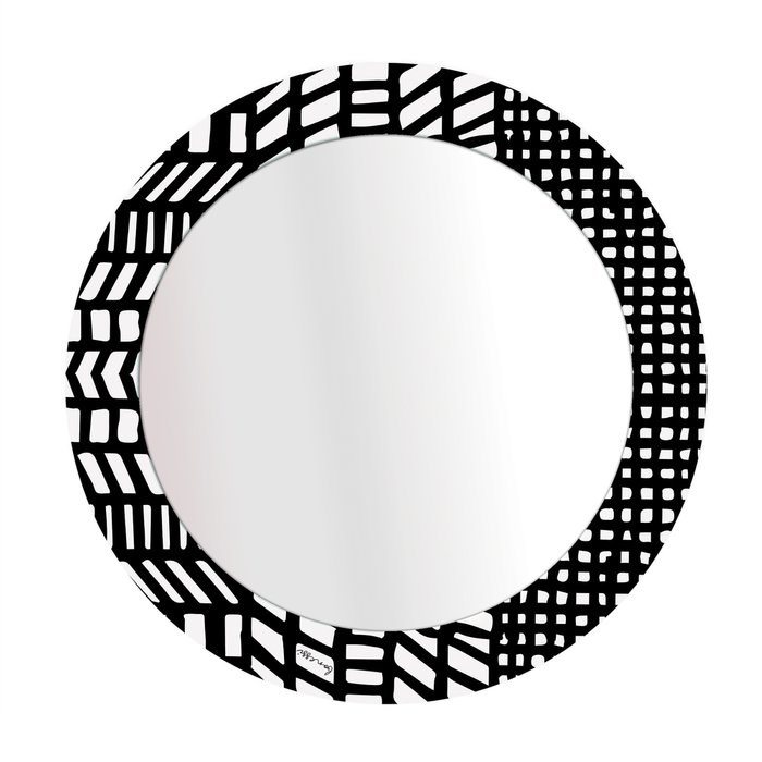 Зеркало Etro с черно-белым принтом