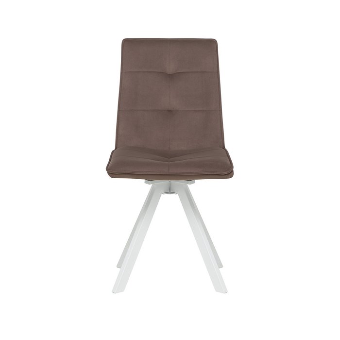 Стул Умбра вращающийся коричневого цвета с белыми ножками - купить Обеденные стулья по цене 7560.0