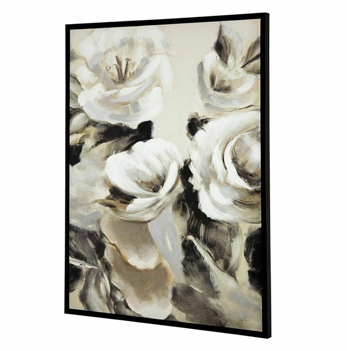 Картина Цветы 90х120 бежевого цвета - лучшие Картины в INMYROOM