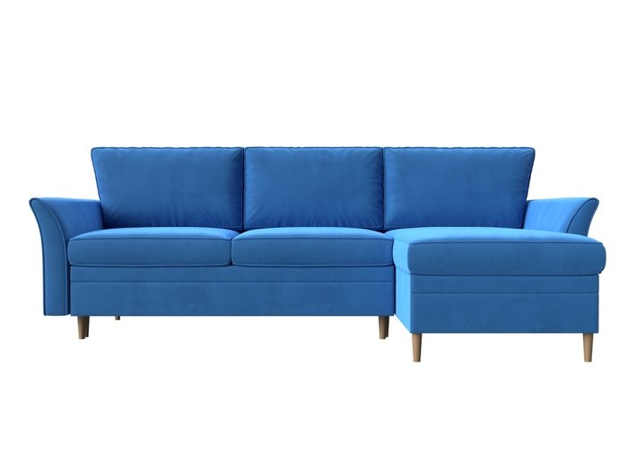 Угловой диван-кровать София темно-голубого цвета правый угол - купить Угловые диваны по цене 62999.0
