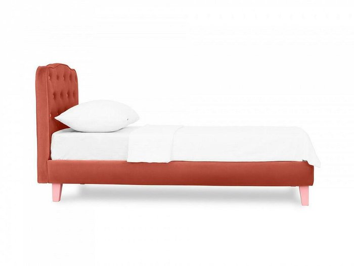 Кровать Candy 80х160 темно-розового цвета с розовыми ножками - купить Одноярусные кроватки по цене 28620.0
