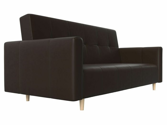 Прямой диван-кровать Вест коричневого цвета (экокожа) - лучшие Прямые диваны в INMYROOM