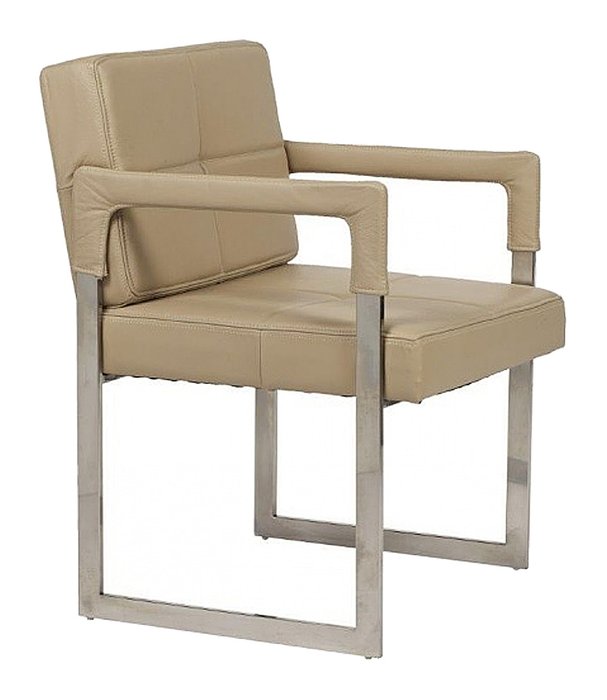 Кресло "Aster Chair" Бежевая Кожа Класса Премиум