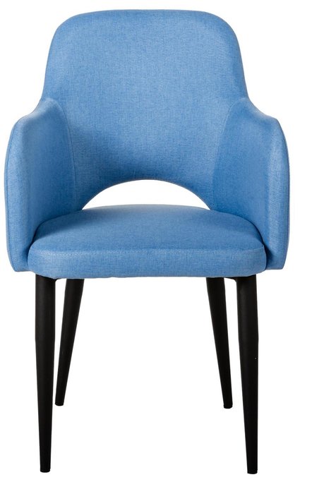 Стул-кресло Ledger голубого цвета на черных ножках - купить Обеденные стулья по цене 11680.0