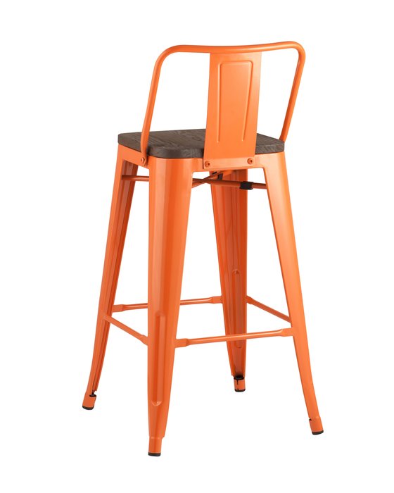 Стул полубарный Tolix Wood оранжевого цвета - купить Барные стулья по цене 6610.0