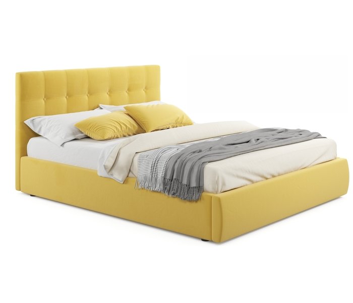 Кровать Selesta 160х200 желтого цвета с матрасом