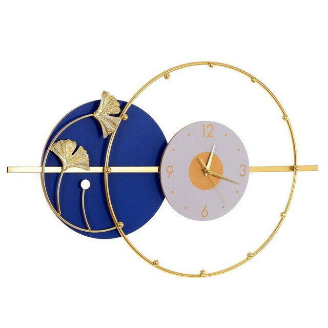 Часы настенные декоративные 71х45 сине-золотого цвета - купить Часы по цене 9792.0