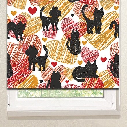Рулонные шторы: Заштрихованные коты
