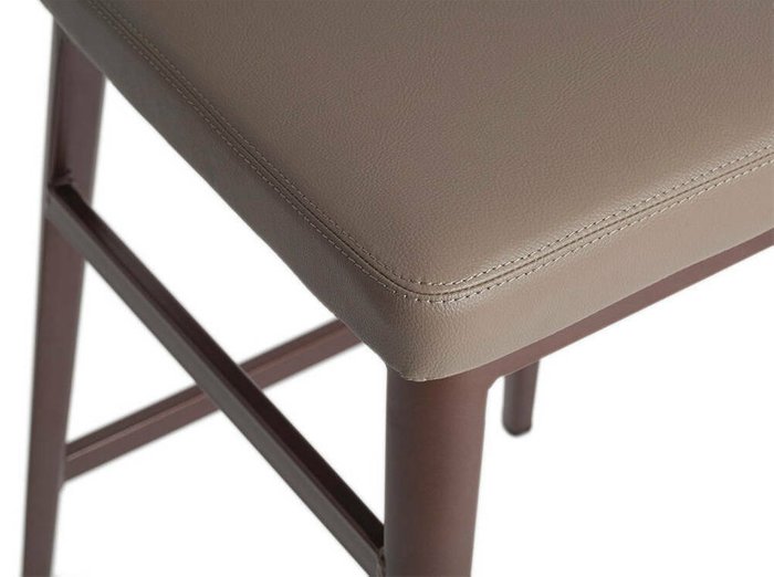 Барный стул в обивке из кожи коричневого цвета - купить Барные стулья по цене 54990.0