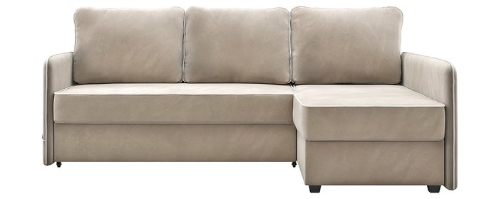 Угловой диван-кровать Слим правый бежевого цвета