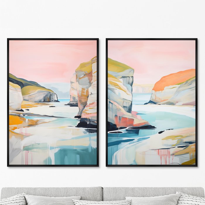 Набор из двух репродукций картин Landscape Collection, The sea flow, 2024г. - купить Картины по цене 49998.0