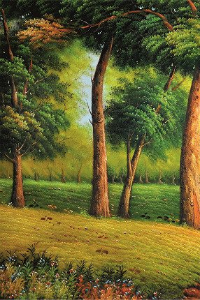 Триптих на холсте "Таинственный лес" - лучшие Принты в INMYROOM