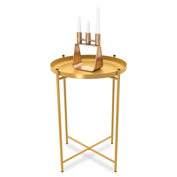 Комплект сервировочных столов Ансбах золотого цвета - лучшие Сервировочные столики в INMYROOM