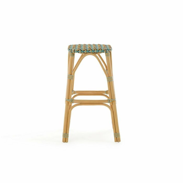 Табурет барный из плетения и ротанга Musette зеленого цвета - купить Барные стулья по цене 12972.0