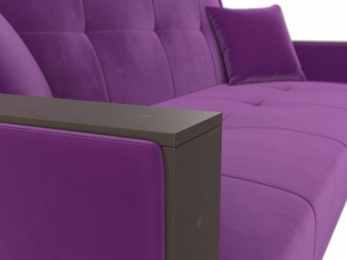 Прямой диван-книжка Валенсия фиолетового цвета - лучшие Прямые диваны в INMYROOM