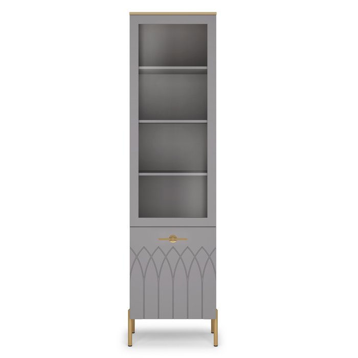 Книжный шкаф Капри-2 серого цвета правый - купить Книжные шкафы по цене 23760.0