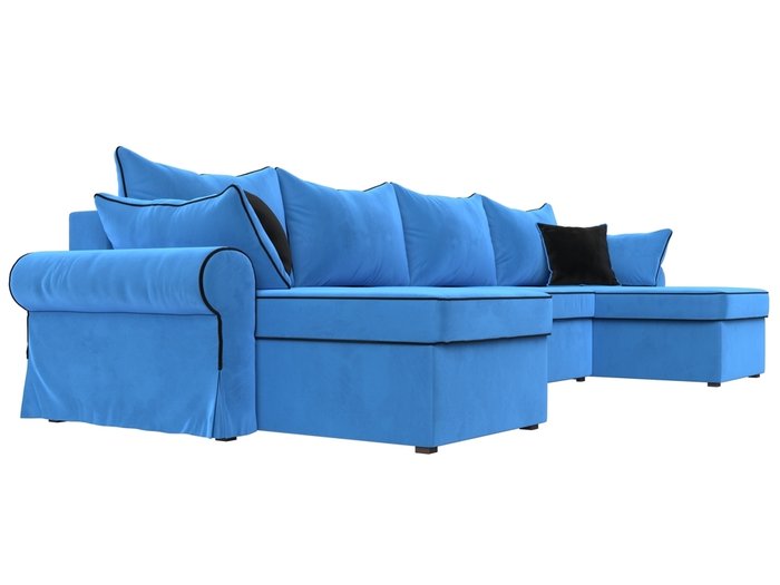 Угловой диван-кровать Элис темно-голубого цвета - лучшие Угловые диваны в INMYROOM