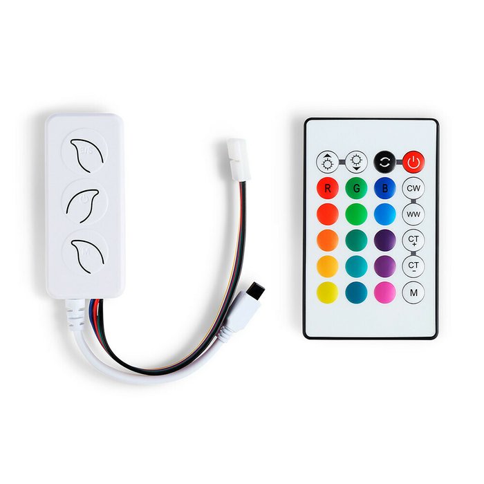 Контроллер WIFI Tuya для светодиодных лент RGB+CCT с управлением белого света c ИК пультом Ambrella LED Strip GS11601 Контроллер WIFI Tuya для светодиодных лент RGB+CCT с управлением белого света c ИК пультом Ambrella LED Strip GS11601