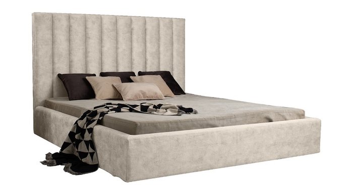 Кровать с подъемным механизмом Kelly 160х200 серого цвета