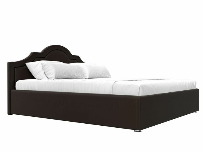 Кровать Афина 160х200 темно-коричневого цвета с подъемным механизмом (экокожа) - лучшие Кровати для спальни в INMYROOM