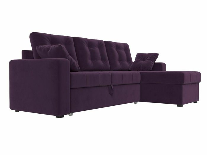 Угловой диван-кровать Камелот фиолетового цвета правый угол - лучшие Угловые диваны в INMYROOM
