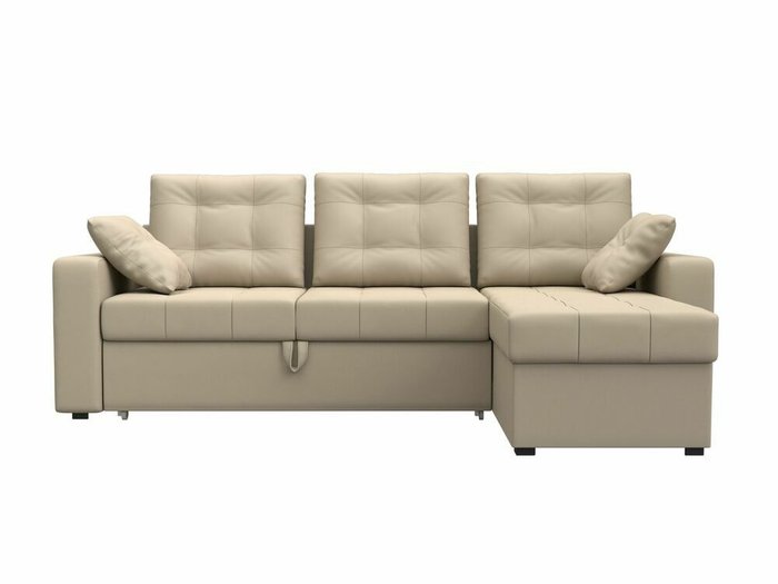 Угловой диван-кровать Камелот бежевого цвета (экокожа) правый угол - купить Угловые диваны по цене 45999.0