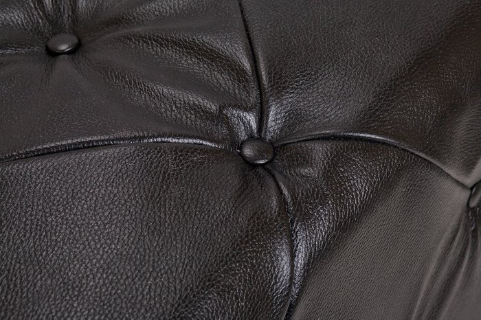 Пуф Amrit black leather черного цвета - лучшие Пуфы в INMYROOM
