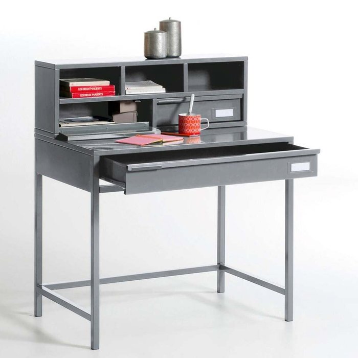Письменный металлический стол Hiba серого цвета